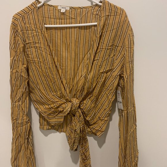 Ardene Striped Tie-Front Shirt - Picture 1 of 2